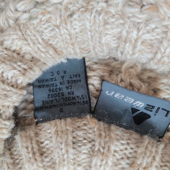 Lizwear Vintage Brown Cable Knit Wool Sweater Small - Picture 5 of 5